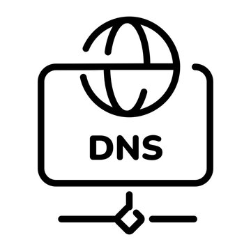 A linear style icon representing dns 
