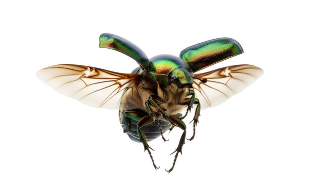 Flying Beetle Insect Isolated on White