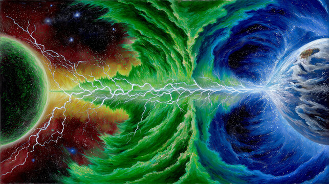 Collisions in subatomic space.