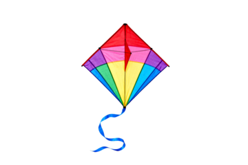 Colorful Diamond-shaped Kite with Blue Tail