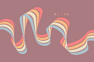 Wavy lines in perspective. Abstract background. Design for banner, flyer, poster, cover or brochure.