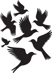 Obraz premium Flying birds. Silhouette vector illustration with white background.