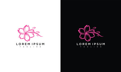 Elegant floral logo design concept on contrasting backgrounds showcasing minimalist style and versatility in branding applications
