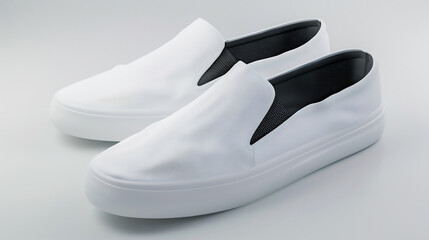 Photorealistic slip sneaker minimalist fabric design modern lifestyle aesthetic ultra sharp edge professional studio lighting pure white isolated background clean crisp detail no logo stock image