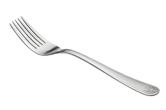 Silver fork isolated against a simple background . Isolated on transparent background, png