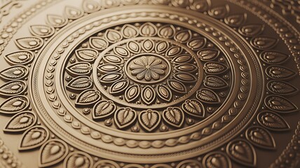 Obraz premium Intricate metal medallion with floral design