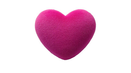 Fototapeta premium Furry pink heart soft texture love symbol romantic isolated 3D illustration cute valentine plush happiness emotional decorative joyful vibrant affectionate playful creative unique modern cheerful