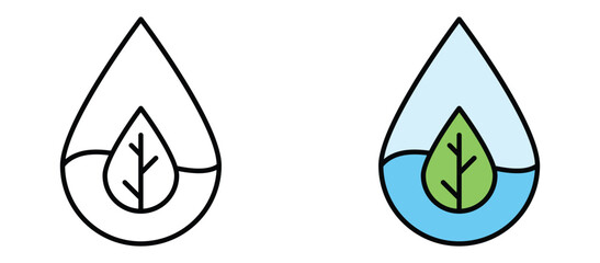 Clean Water Environmental Conservation Flat Vector Icon