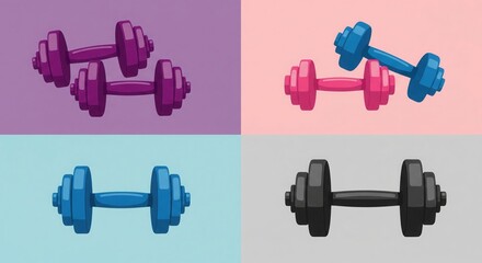 A Symphony of Weights: A vibrant array of dumbbells, each in a unique hue, showcasing the diversity and energy of fitness culture.