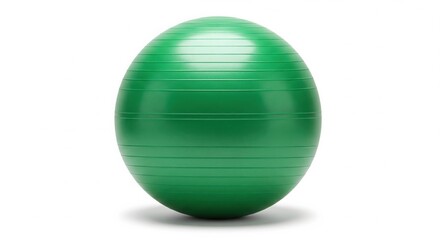 Green Exercise Ball: A vibrant green exercise ball, the perfect fitness equipment for a full-body workout. The simple yet functional design makes it a versatile tool for strengthening.
