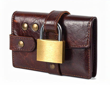 Geldbörse mit Vorhängeschloss abgeschlossen