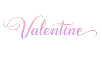 Valentine's Day writing with transparent background