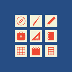 Essential Education Tools Vector Icon Pack for Academic Planning and Student Resources
