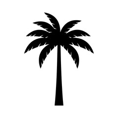 Obraz premium Tropical Summer Vacation Black Palm Tree Silhouette 2D Illustration Isolated on transparent Background