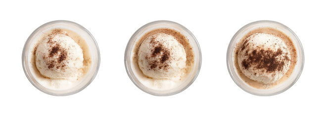 Affogato delight delicious coffee dessert on transparent bg