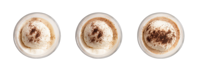 Affogato delight delicious coffee dessert on transparent bg