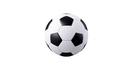 Fototapeta premium Soccer ball black white round leather classic isolated sports equipment recreation floating clean simple outdoor competition game object pattern pentagon hexagon shiny smooth modern youth adult