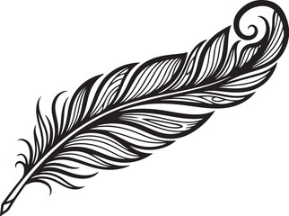 Obraz premium Ornamental Peacock Feather Line Art