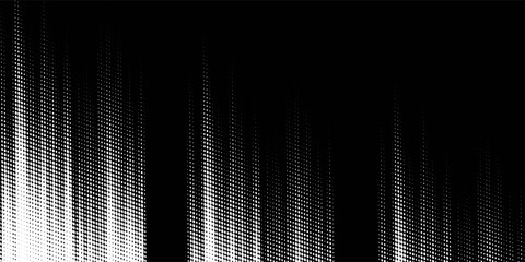Vector black and white halftone gradient banner, texture template made of lines, grunge graphic backdrop, texture vector background template. eps 10