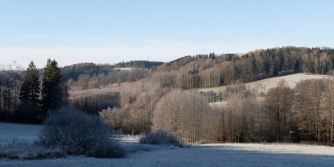 Bereifte Landschaft bei Lobendava im Norden Tschechiens 4