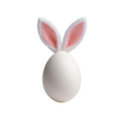 Obraz premium Cute Easter Egg with Bunny Ears Decoration Clipart PNG Element