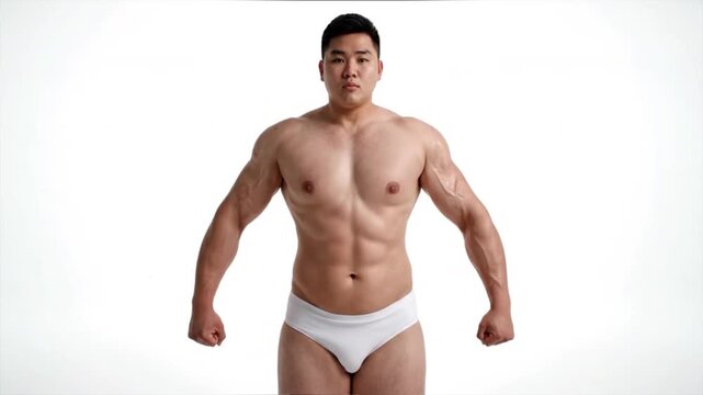 Fat Man Weight Loss. Fat to Slim transformation. Instant Change. Before and after diet and smile. Morphing from fat to slim