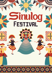 Pink and Purple Colorful Bold Festive Sinulog Festival Poster, vector, skull, illustration, fire, halloween, face, art, tattoo, mask, head, horror, evil, monster, design, tribal, symbol, scary, icon, 