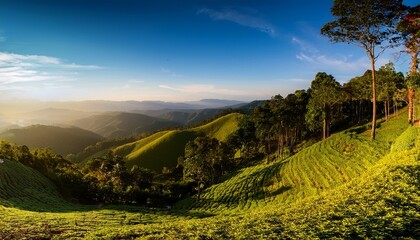 Obraz premium panoramic view of trees on a hill chiang mai thailand