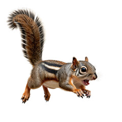 Obraz premium Energetic Squirrel in Motion on White Background