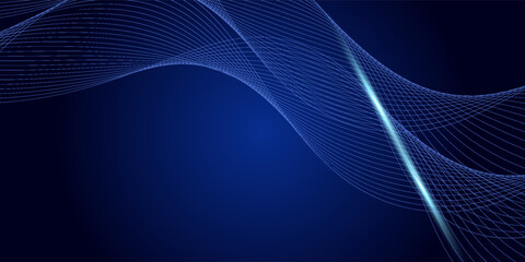 Abstract Technology blue curve, Modern tech banner, corporate business concept, hi-tech abstract background for presentation business or tech event poster EPS 10