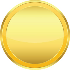 Golden and Glossy Yellow Coin Illustration