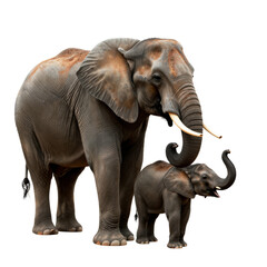 Obraz premium Majestic Elephants in Natural Pose Together