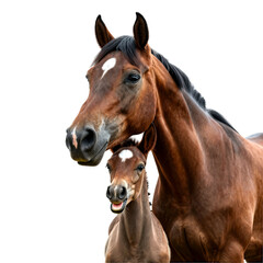 Fototapeta premium Majestic Horse and Foal Portrait Photo