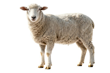 Fototapeta premium Portrait of a Fluffy White Sheep