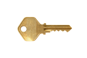 Golden Metal Key with Grooved Pattern