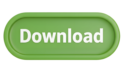 Green Download Button Oval Icon Isolated on Transparent Background for Web and App