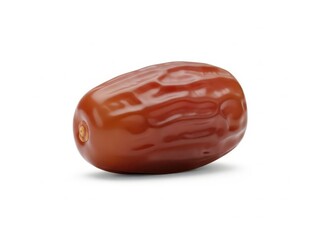 A single ripe date with a smooth, wrinkled texture against a white background