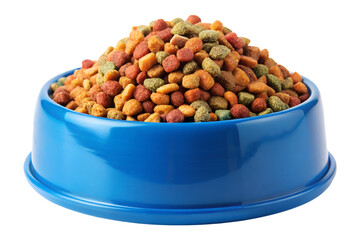 Plastic Pet Bowl with Dog Food PNG Transparent.