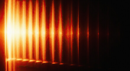 Naklejka premium Bright orange vertical light beams in a dark background transparent background