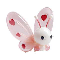 Cute collectible pink butterfly toy with heart wings