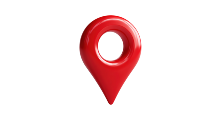 A shiny red pin for pinning the location of the delivery or telling the location of the coordinates,illustration 3d render