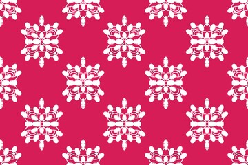 seamless Christmas pattern featuring a cold winter snowflake decoration and floral ice ornaments for a holiday celebration wallpaper illustration