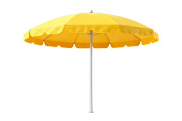 Bright Yellow Scalloped Beach Umbrella