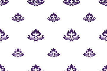 Seamless floral pattern with Christmas snowflakes and winter flowers creates a vintage ornament illustration for a cold nature texture wallpaper design