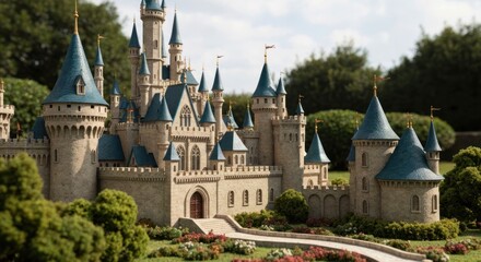 Obraz premium Fairytale castle amidst green lawns