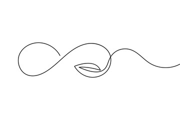 Obraz premium Infinity symbol created with continuous one line drawing in a minimalist style outline vector