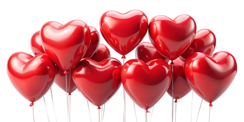 Red heart shaped balloons on black background red balloons