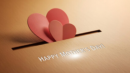 Beautiful mother's day greeting card with hearts