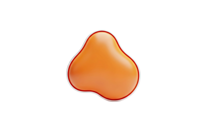 Abstract Orange Shape with Red and White Border