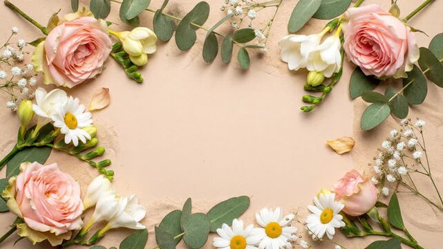 Boho Minimalist Background with Warm Earthy Tones and Copy Space